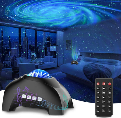 Star Projector, Galaxy Light for Bedroom Night Lights, Aurora Projector with Bluetooth Speaker for