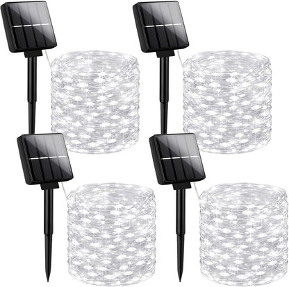 Brightever Solar Powered String Lights Outdoor Waterproof, 4-Pack Total 160FT 400 LED Solar Twinkle