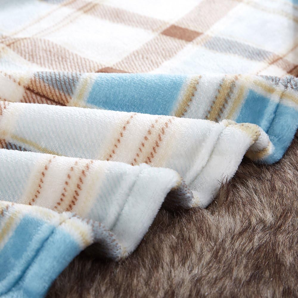 MERRYLIFE Throw Blanket Plaid Sherpa | Ultra-Plush Soft Colorful Oversized | Decorative Couch