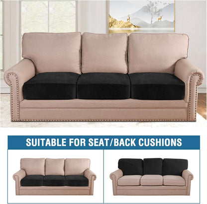 H.VERSAILTEX Velvet Stretch Couch Cushion Cover Plush Cushion Slipcover for Chair Loveseat Sofa