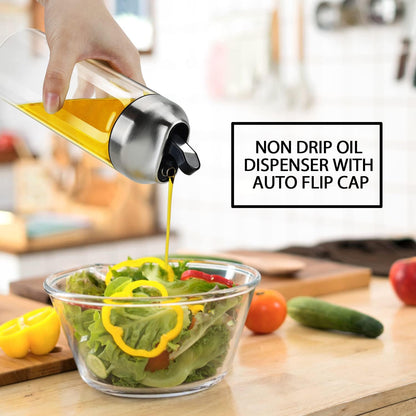 Aelga Olive Oil Dispenser Bottle - Glass Oil Dispenser - Dispenser Bottle for Kitchen with