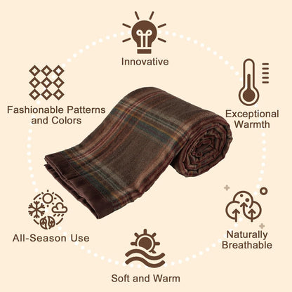YOUR MOON 100% Pure Merino Wool Queen Size, Australian Organic Natural Wool Blanket, Hypoallergenic