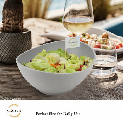 Wheat Straw Bowls Set,Unbreakable Large Salad Bowls Set of 2,Microwave and Dishwasher Safe Bowls