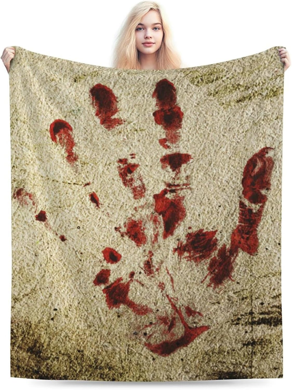 HGOD DESIGNS Bloody Hand Flannel Fleece Bed Blanket Throw Blanket Lightweight Cozy Plush Blanket