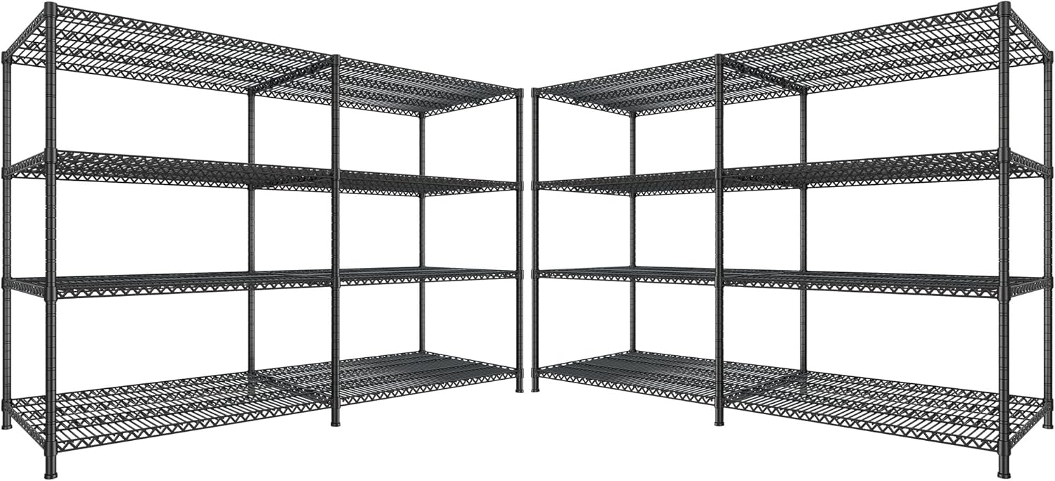 REIBII 81.5''W Storage Shelves 3680LBS Garage Shelving Heavy Duty 4 Tier Metal Shelving Unit