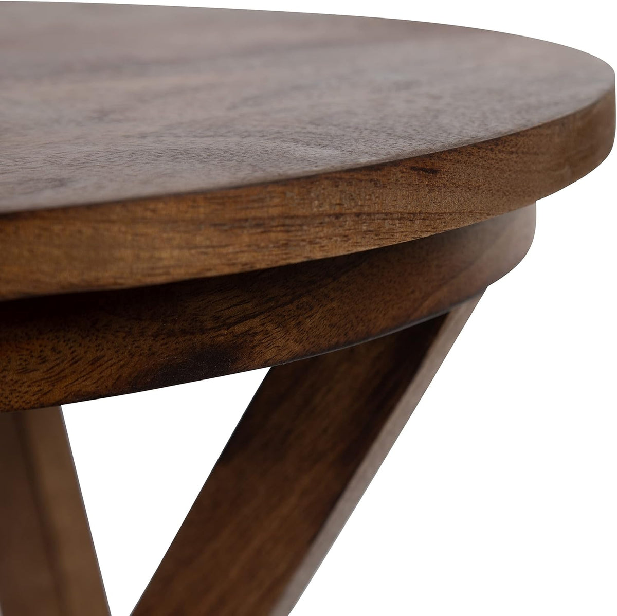 Kate and Laurel Aja Modern Side Table; 15 x 15 x 23; Walnut Brown; Decorative Modern Geometric Wood