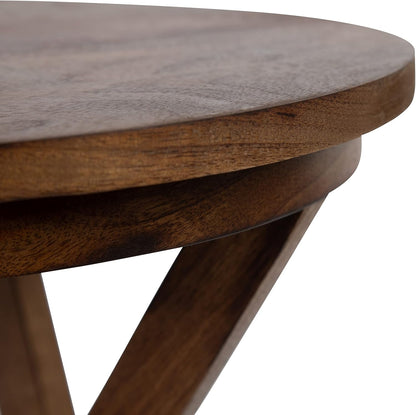 Kate and Laurel Aja Modern Side Table; 15 x 15 x 23; Walnut Brown; Decorative Modern Geometric Wood