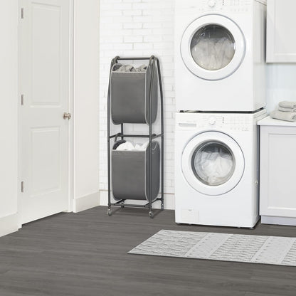 Neatfreak - 2 Tier Laundry Sorter - Laundry Hamper With Wheels & 2 x Laundry Basket Tote Bags For
