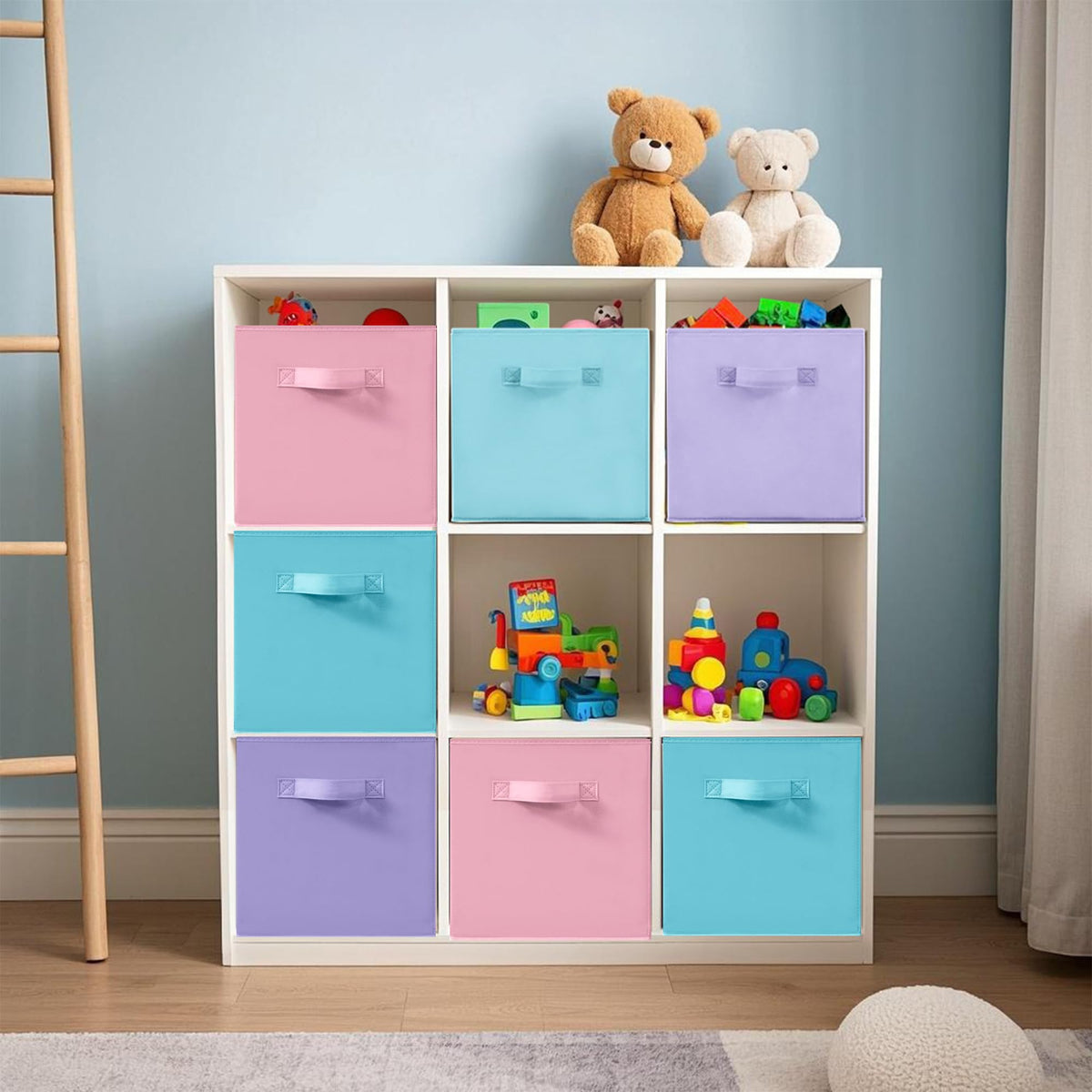11x11 Storage Bins, Set of 6 Storage Cubes, Collapsible Cube Storage Box, Fabric Closet Organizers
