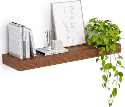 Heimlove 12" Deep Floating Shelves, 36 x 12 Inch Wall Mounted Long Floating Shelf with Invisible