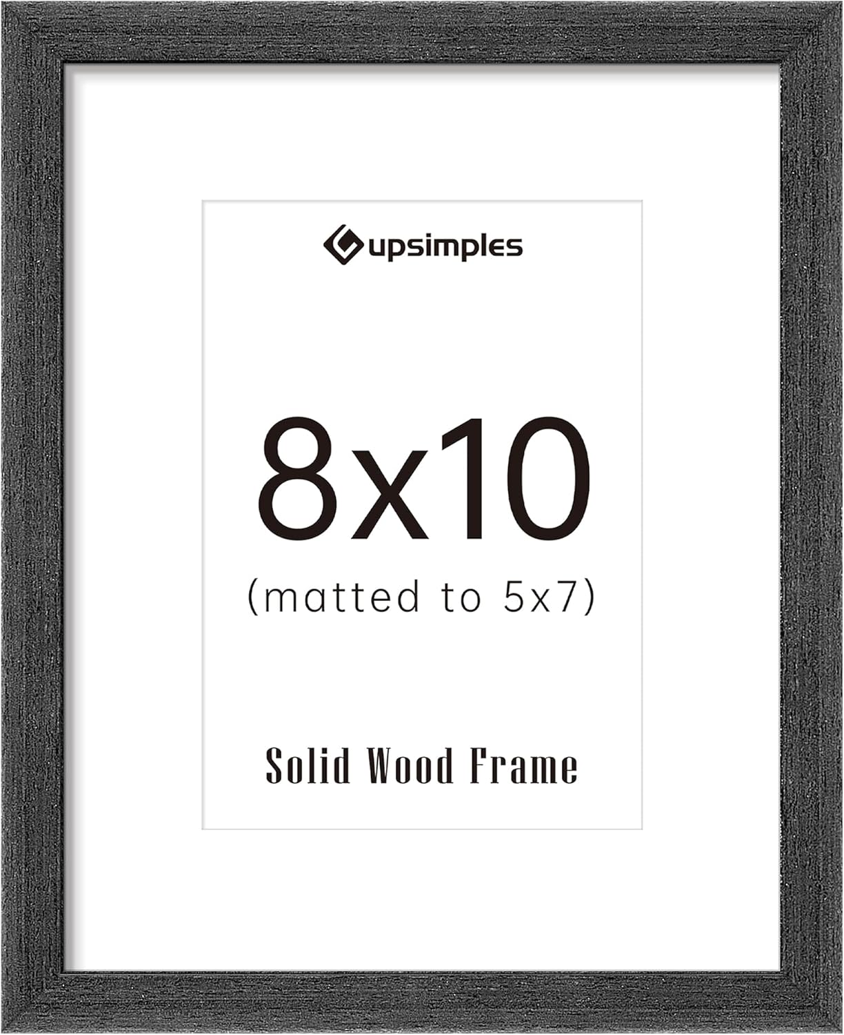 upsimples 8x10 Picture Frame, Natural Solid Wooden Picture Frames, Display 5x7 with Mat or 8 x 10
