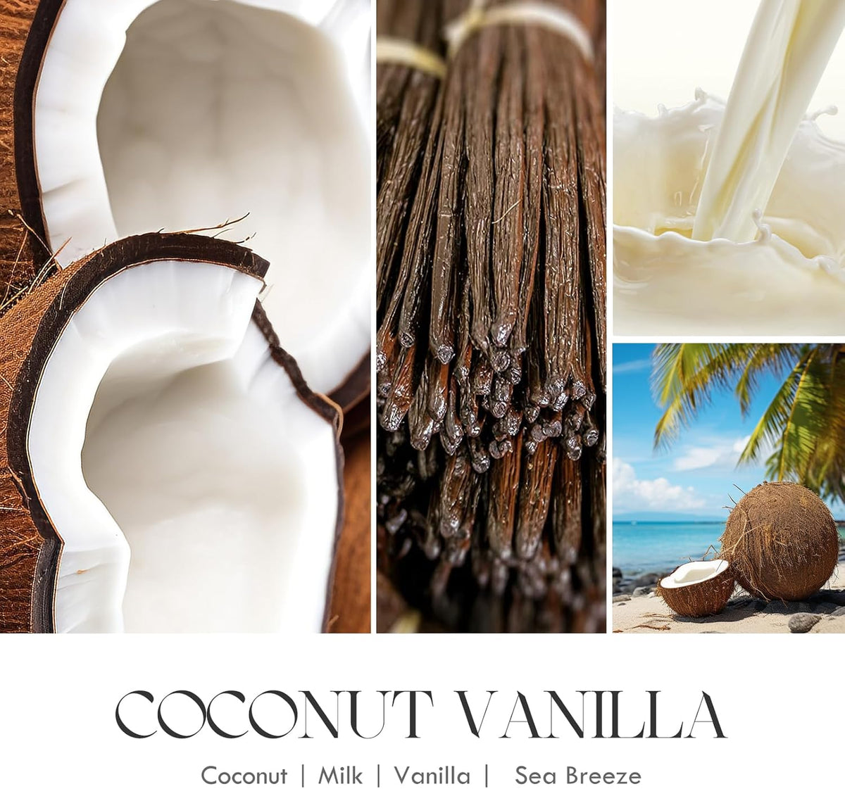AOOVOO Coconut Vanilla Candles - 9 oz Scented Candles, Aromatherapy Candle, Soy Candle for Home