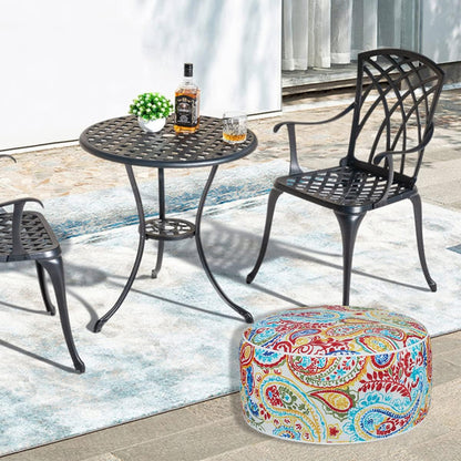 FUNHOME Inflatable Outdoor Ottoman with Air Pump,20"x9" Portable Patio Pouf,Water