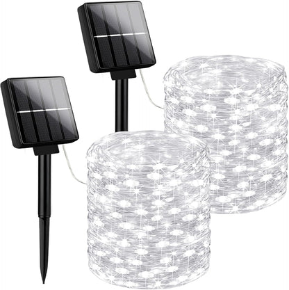 Brightever Outdoor String Lights Solar Powered, 2-Pack Total 80FT 200LED Solar Fairy Lights for