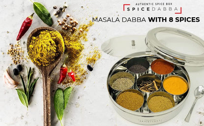 spice dabba Stainless Steel Indian Spice Box, Steel Masala Dabba, Double Lid Spice Container | Gift