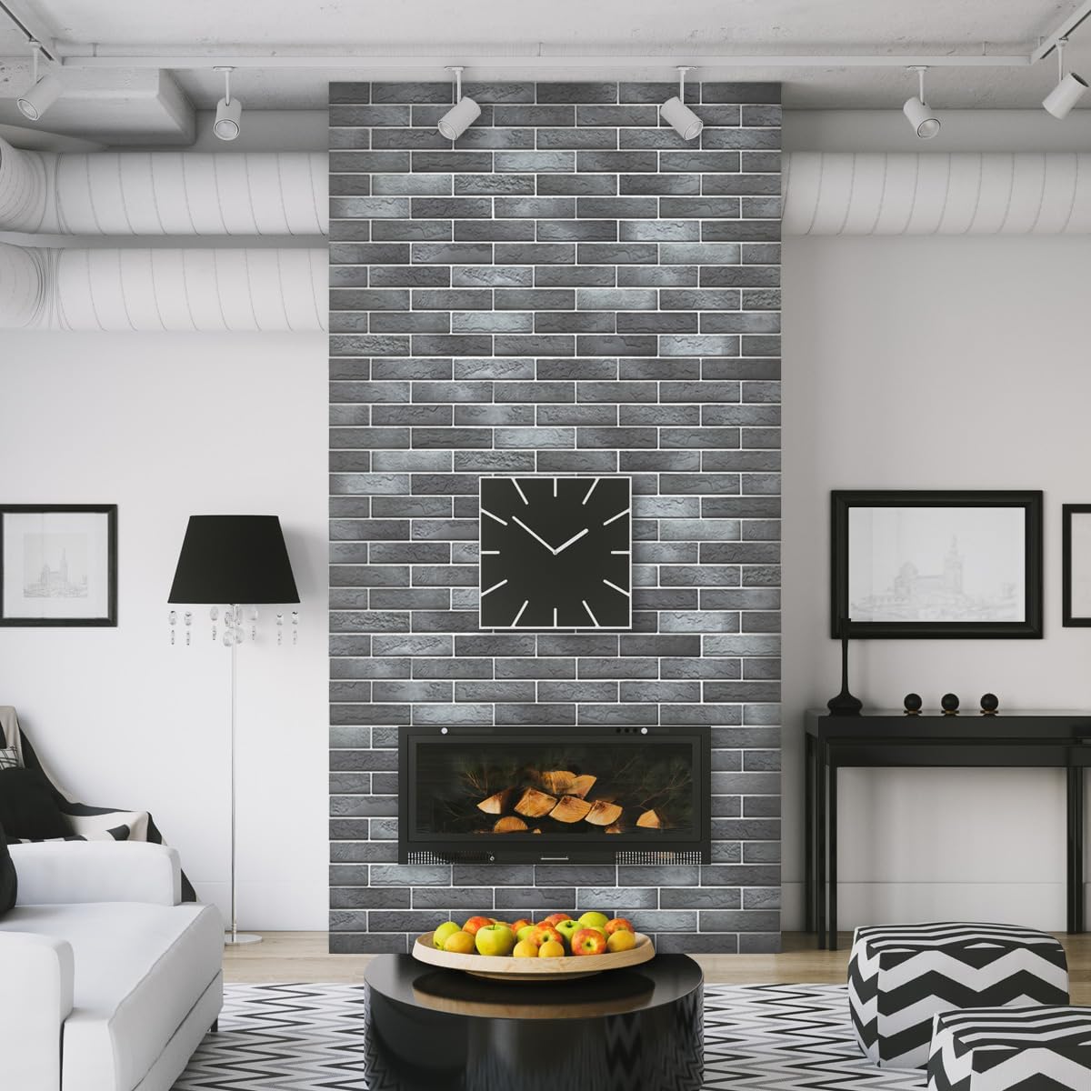 Vintage Faux Brick Wall Tiles, 3D Thin Brick Veneers for Bedroom, Bathroom, Kitchen, Fireplace and