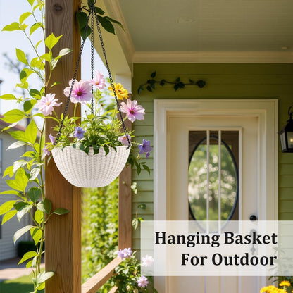 Hanging Planters for Indoor Outdoor Plants 8/10 Inch, 4 Packs Plant Hanger with Drainage Holes