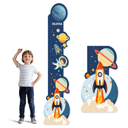 Personalized Name Growth Chart for Wall, Space Height Measurement for Wall, Children Height Chart