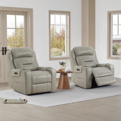 Watson & Whitely Genuine Leather Power Recliner Chairs for Adults, Lay Flat Recliner with Power