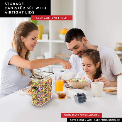 DWËLLZA KITCHEN Cereal Containers Storage 4 Pack 135 fl. oz Cereal Dispenser Airtight Food Storage