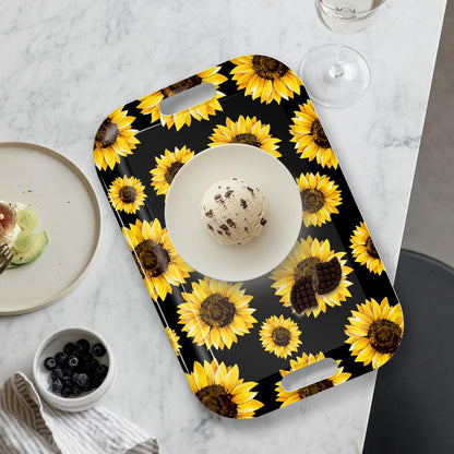 Serving Trays with Handles, 14.5 x 9.8 inch Rectangular Plastic Tray for Restaurant, Kitchen
