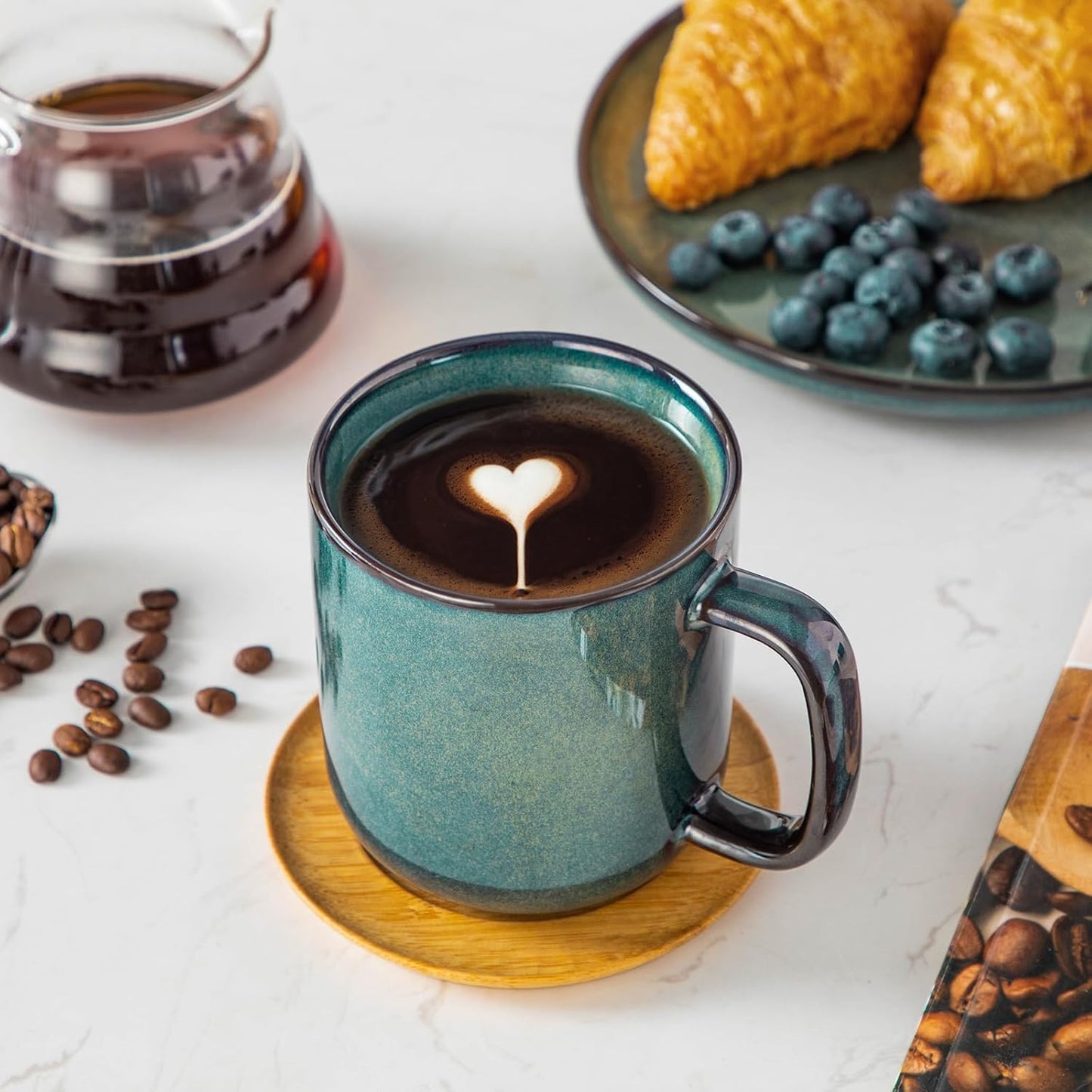vancasso STARRY Coffee Mugs Set, 16 oz Ceramic Coffee Cups for Americano Hot Tea Iced Coffee Cold