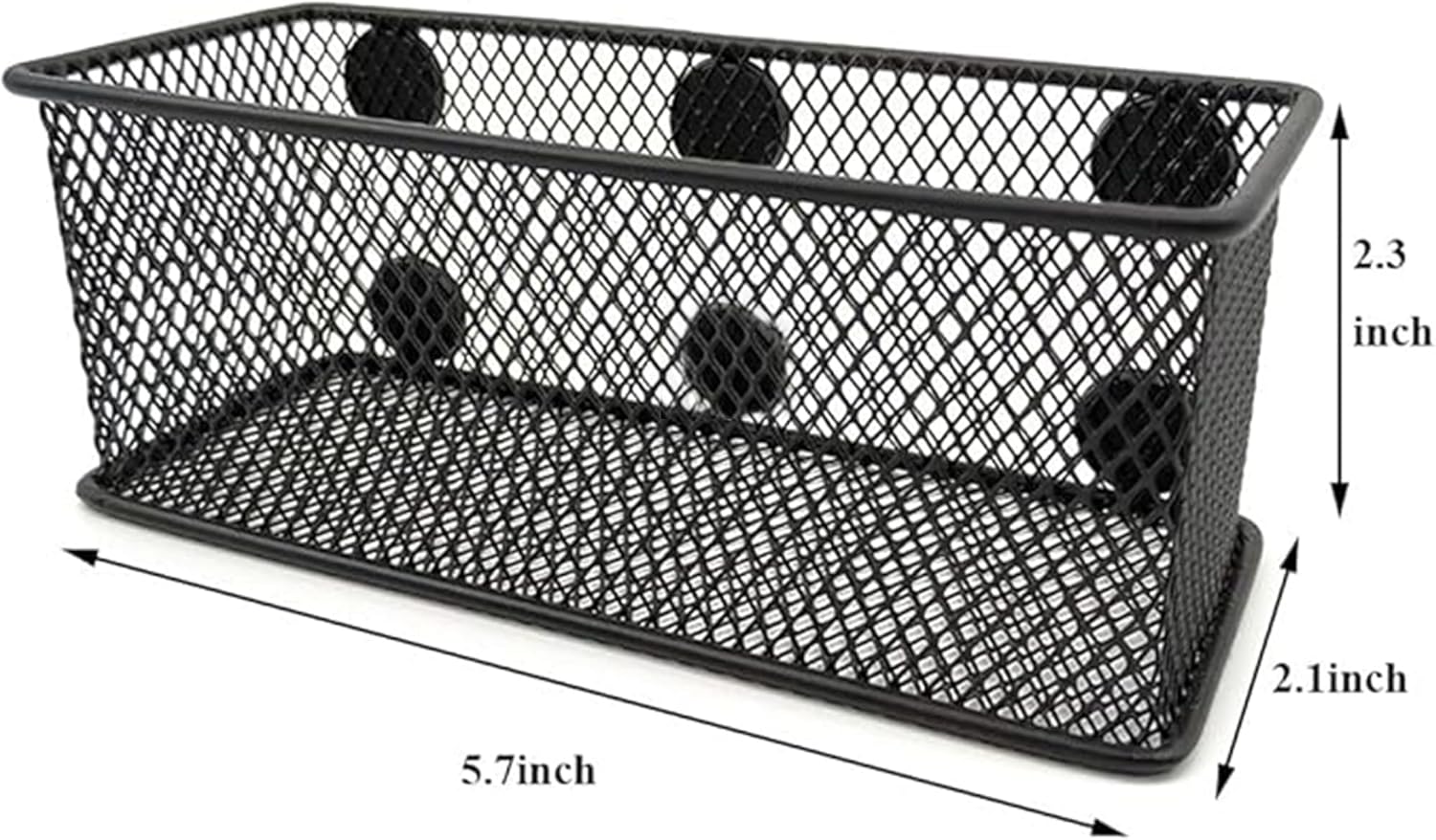 EASEPRES Magnetic Pencil Holder Set of 6 - Black Wire Mesh Storage Baskets Organizer with Strong