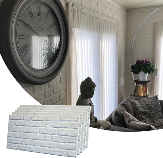 Dundee Deco 3D Wall Panels Faux Brick - Cladding, White Stone Look Wall Paneling, Styrofoam Facing