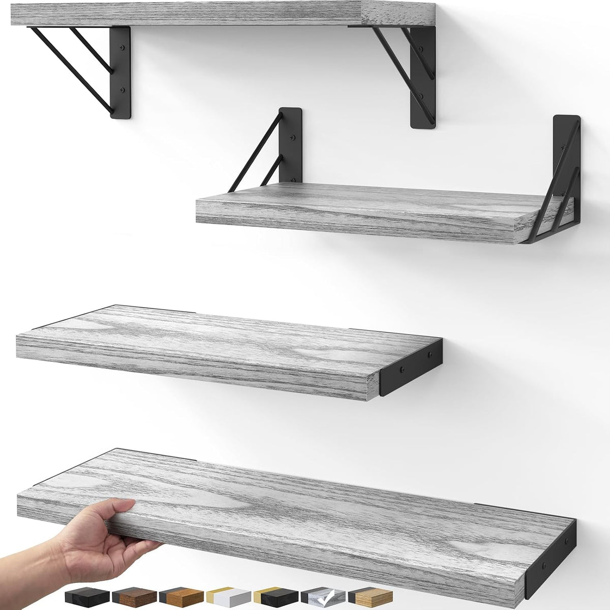 BAYKA Wall Shelves for Bedroom Decor, Floating Wall Shelves for Living Room Kitchen Storage, Wall