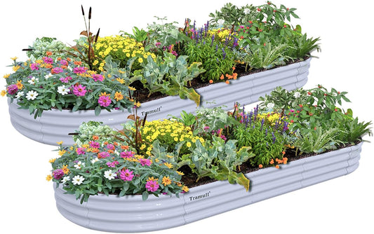 2 Pack 8x3x1FT Galvanized Raised Garden Bed Large Metal Planter Box Kit Elevated Raised Garden