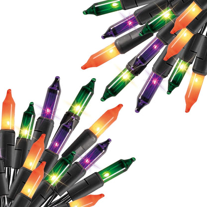 Dazzle Bright Purple Orange and Green Halloween Lights, 40FT 200 Count Mini String Lights