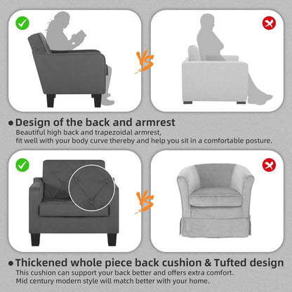 STHOUYN Living Room Chairs Accent Chairs Set of 2, Waiting Room Arm Chairs, Reading Chairs for