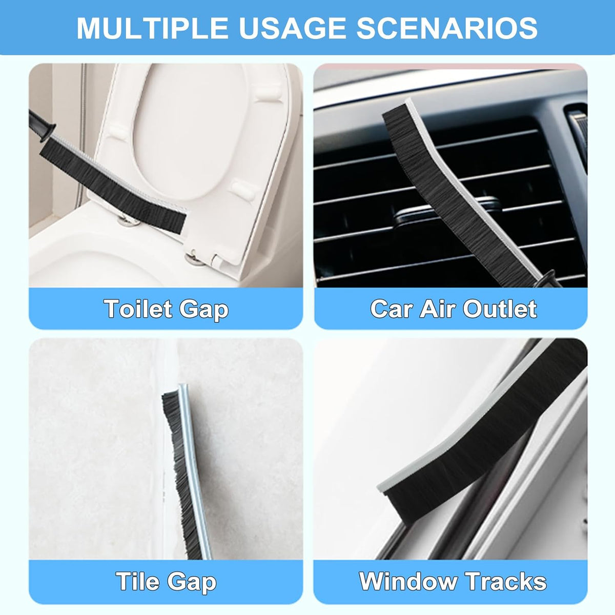 11Pcs Crevice Cleaning Brush Set, Hard Bristle Cleaning Supplies for Kitchen, Bathroom, Corner