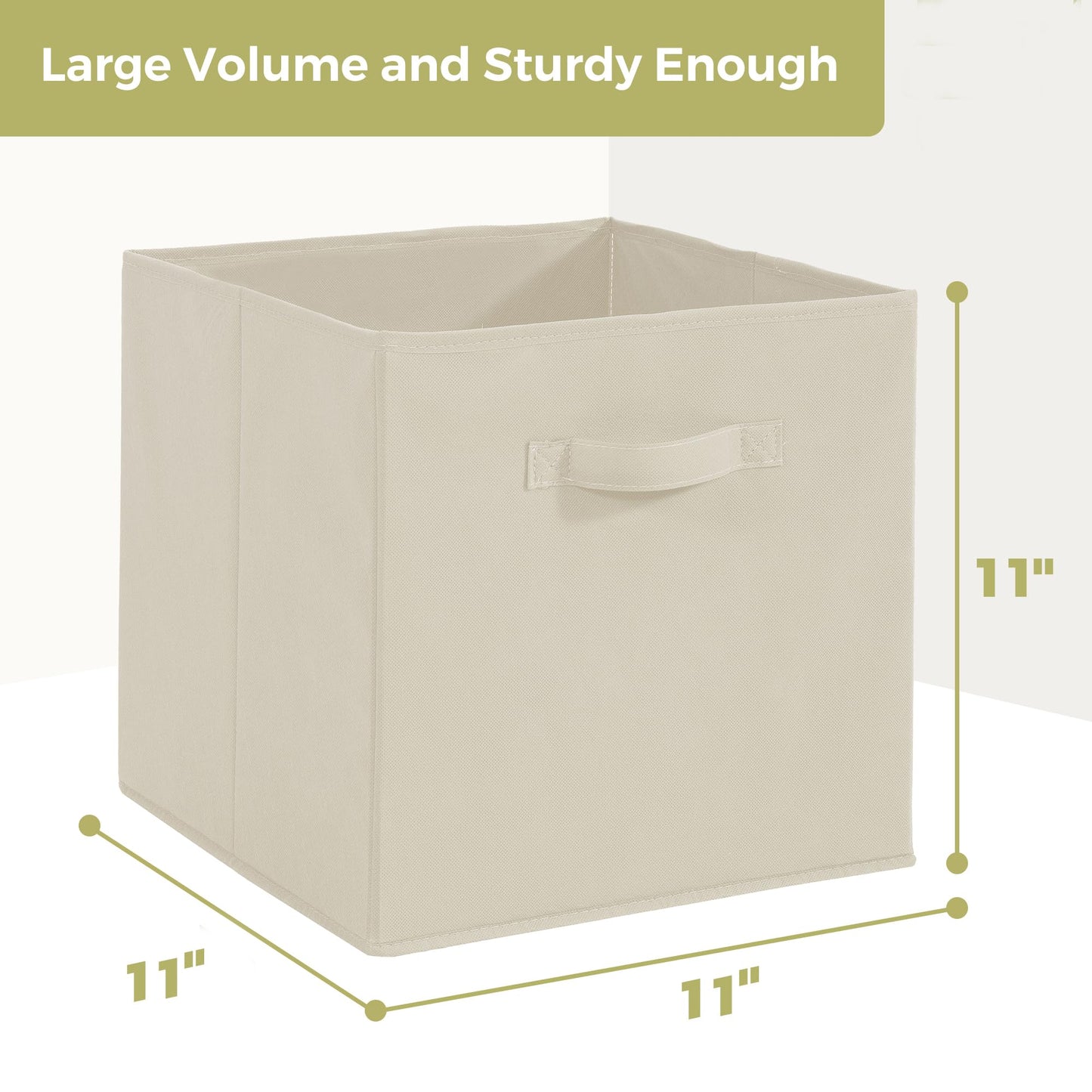 11x11 Storage Bins, Set of 3 Storage Cubes, Collapsible Cube Storage Box, Fabric Closet Organizers