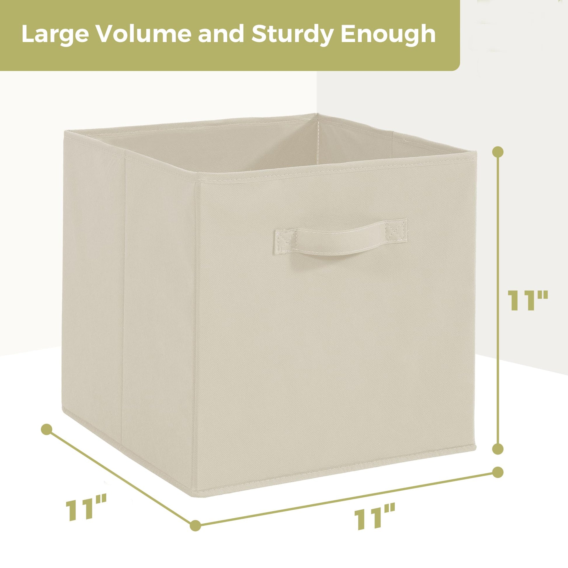 11x11 Storage Bins, Set of 3 Storage Cubes, Collapsible Cube Storage Box, Fabric Closet Organizers