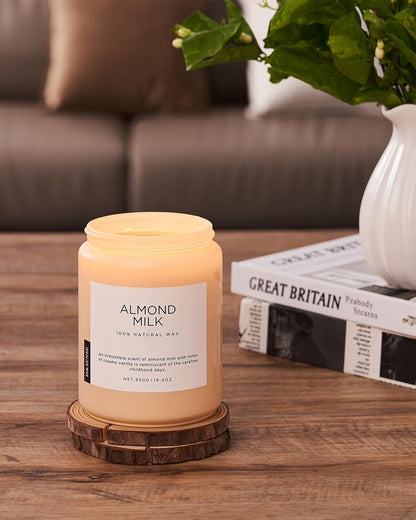 M&SENSE Creamy Vanilla Scented Candles for Home, 19.4oz 110 Hours Long Lasting Non Toxic Natural