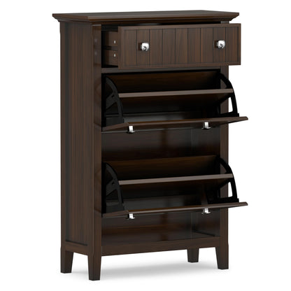 SIMPLIHOME Acadian 36" Wide Solid Wood Cabinet in Black