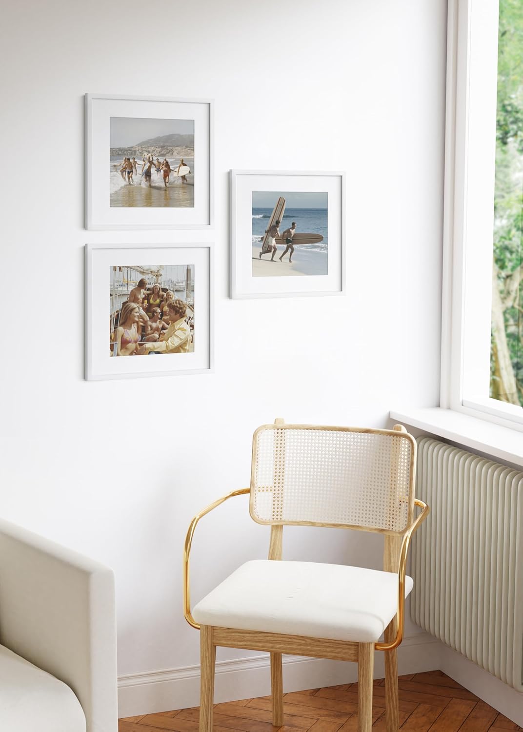 HAUS AND HUES 16x16 White Metal Picture Frames Matted to 12x12 - Features Premium Aluminum &