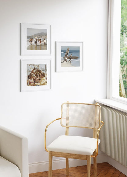 HAUS AND HUES 16x16 White Metal Picture Frames Matted to 12x12 - Features Premium Aluminum &