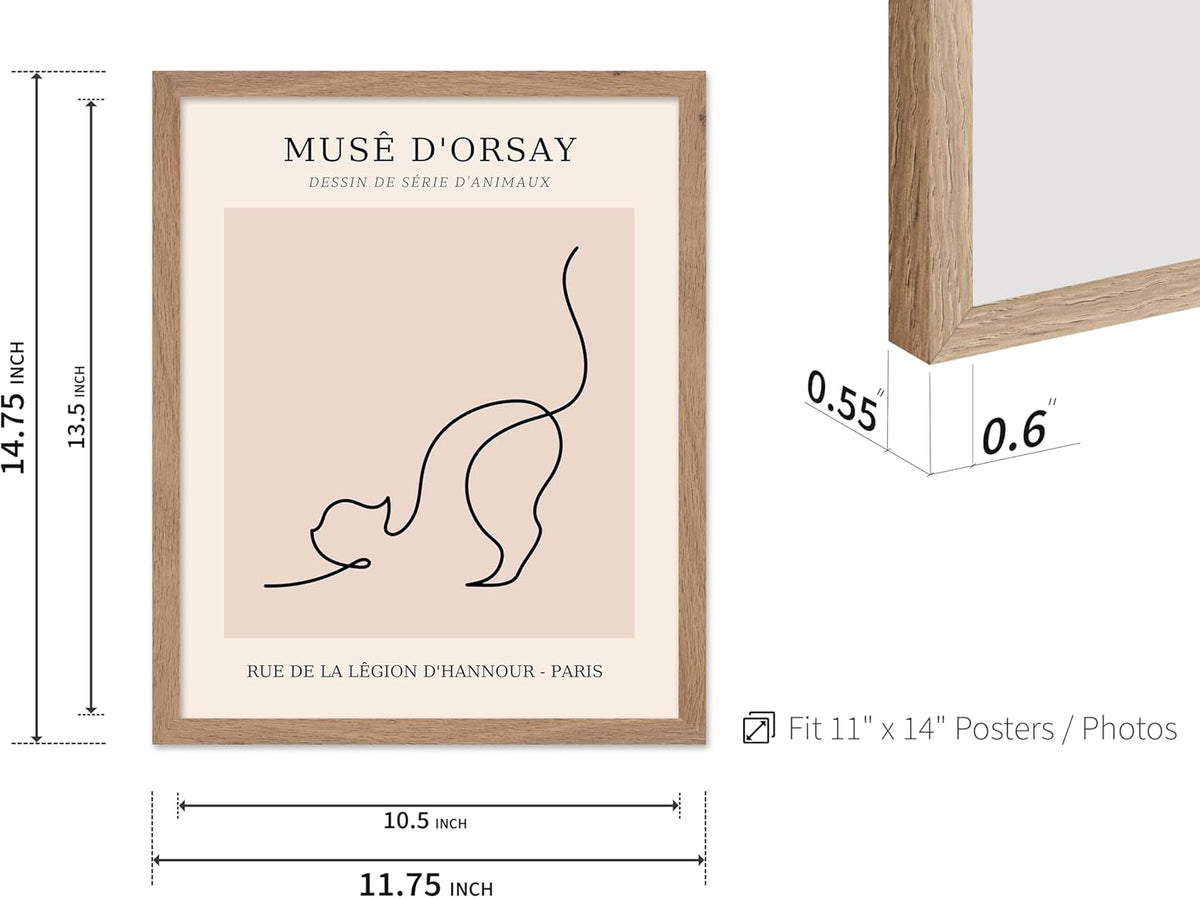 Poster Master Vintage Poster - Retro One Line Cat Drawing Print - Cat Art - Minimal Gift for Men