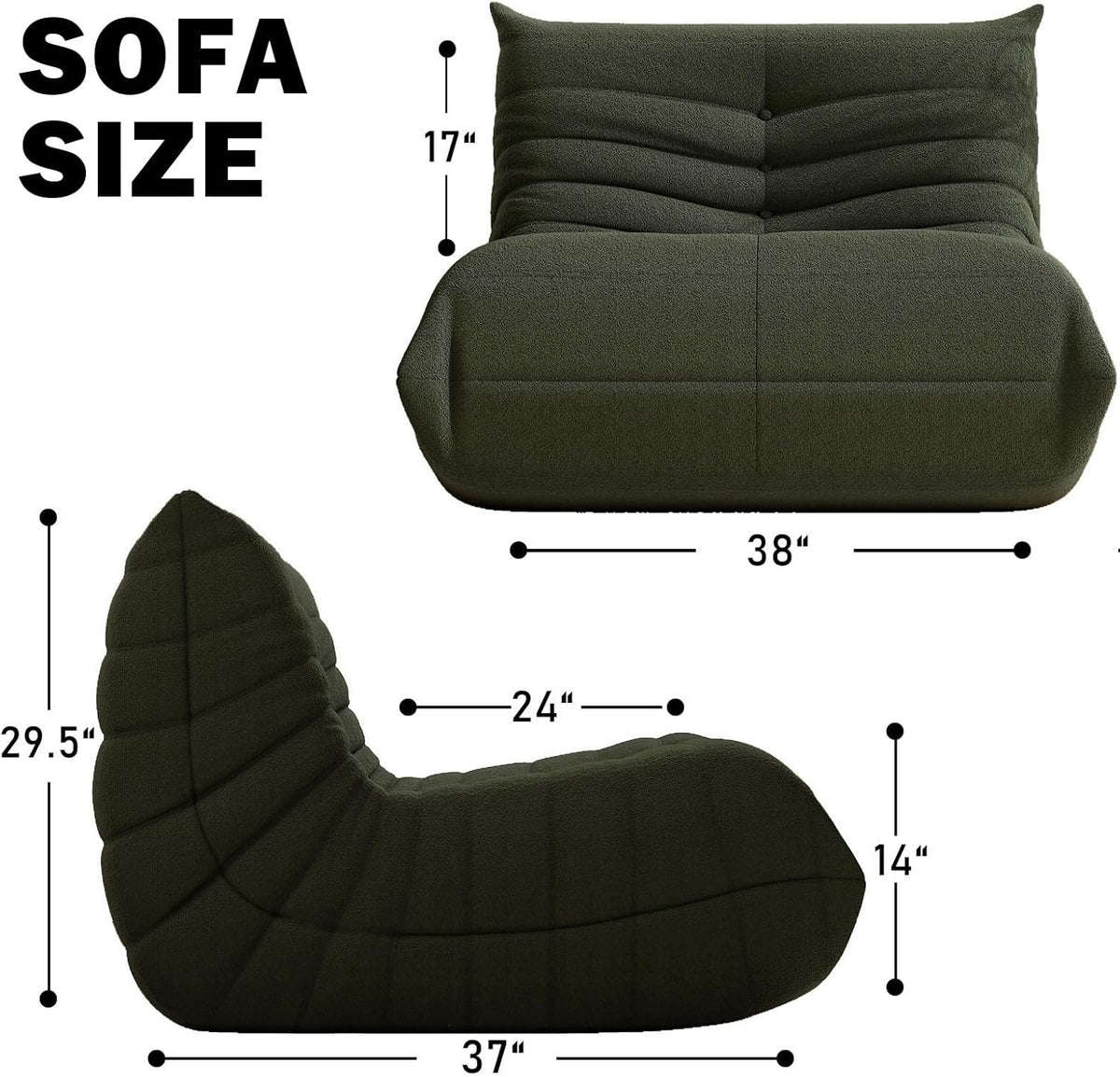 Bean Bag Chair, Fireside Chair Bean Bag Sofa Large Bean Bag Chair for Adults, Bean Bag Chairs for