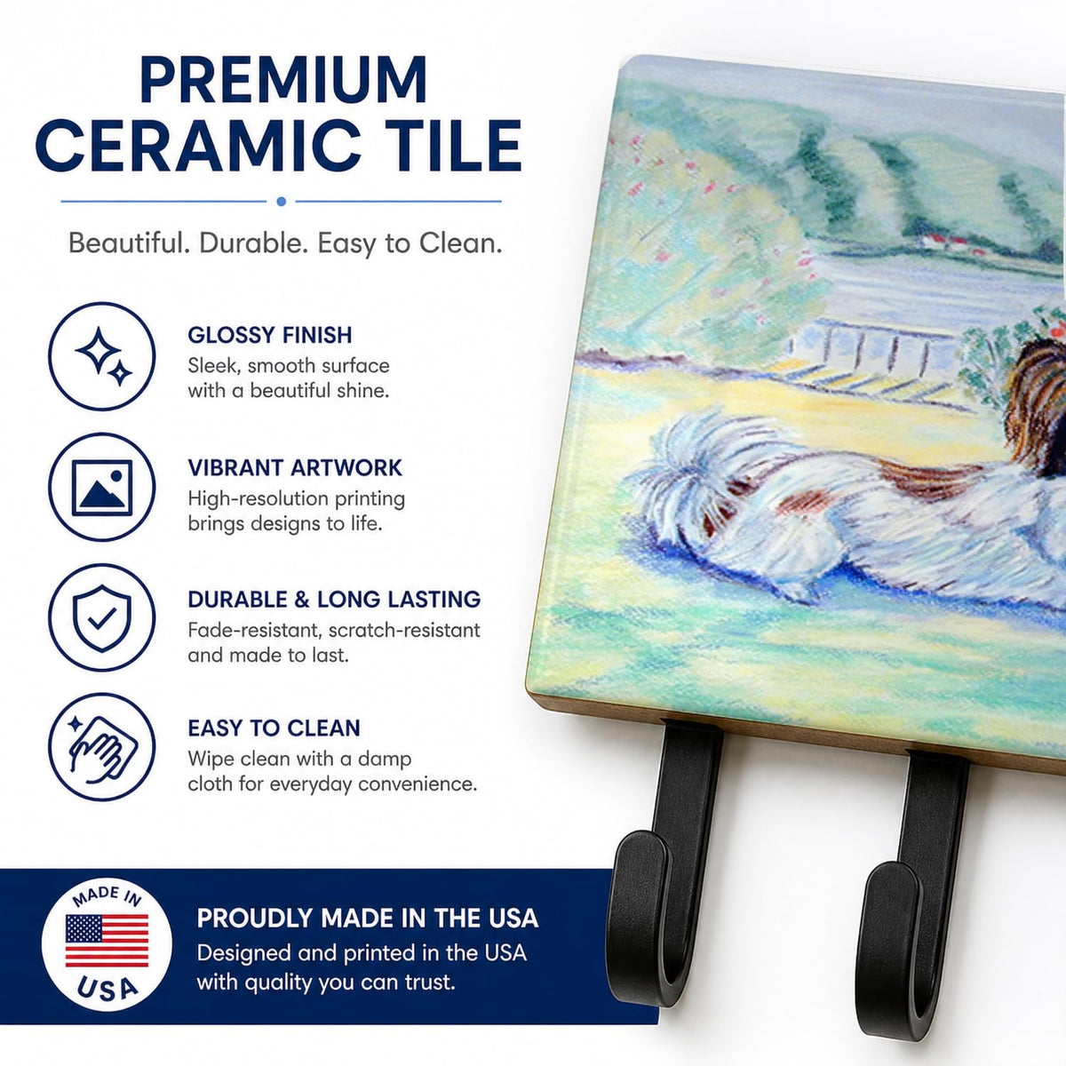 Caroline's Treasures 7244TH68 Papillon Leash or Key Holder, Wall Hooks, Key Hooks Holder, Coat Rack