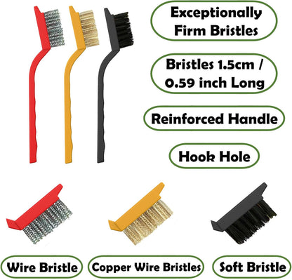 Crevice Cleaning Brush Set, Multi-Purpose Hard Bristle Brushes for Deep Cleaning Kitchen, Bathroom
