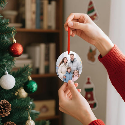 Personalized Photo Christmas Ornaments Double-Sided Metal Custom Picture Christmas Ornament 2024