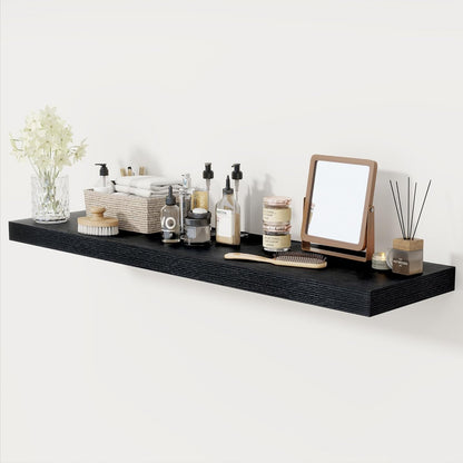 Black Floating Shelves 48 Inch Long, 12 Inch Deep Floating Shelves for Wall, 48 x 12 Large Wall