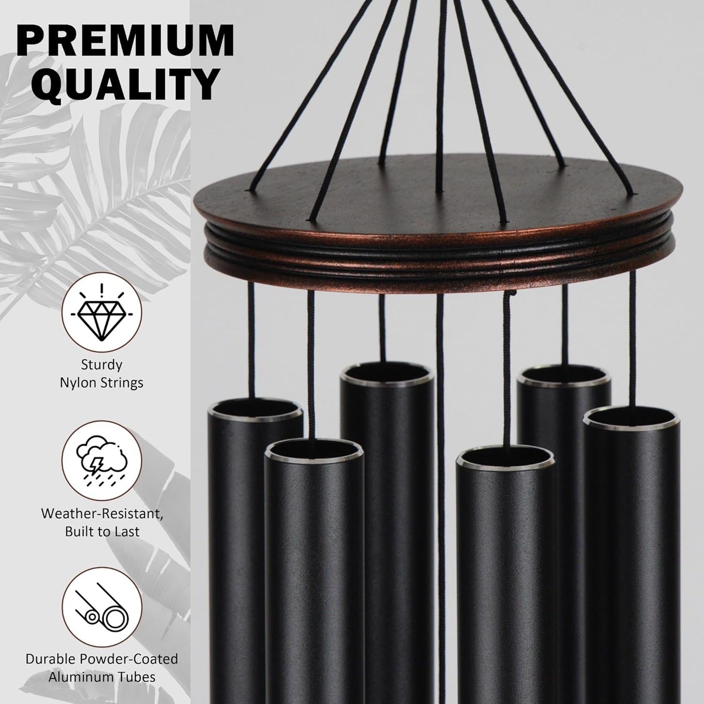 Vanquer Large Wind Chimes for Outside Deep Tone - 46'' Outdoor Clearance, Windchimes Outdoors