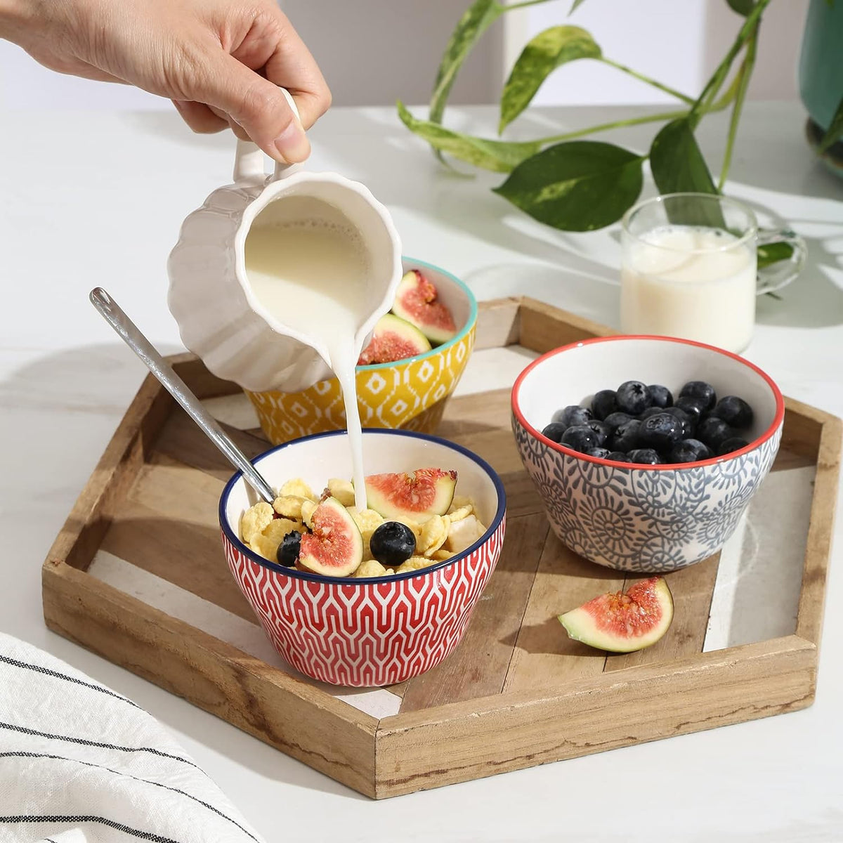 Selamica Ceramic 8oz Bouillon Cups 4 Inch Small Bowls, Dessert bowls for Soup Dipping Sauce Coffee
