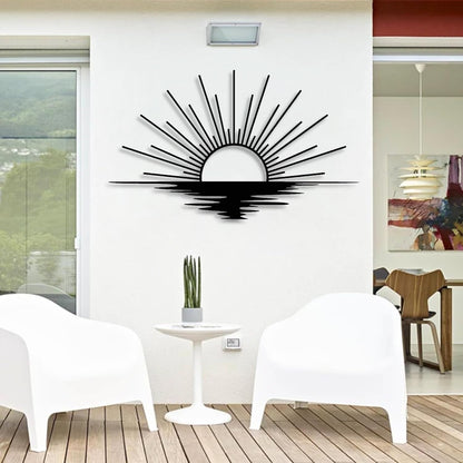 Sunrise Metal Wall Art, Metal Sun Wall Decor, Metal Sun Outdoor Decor, Large Metal Sun Wall Art