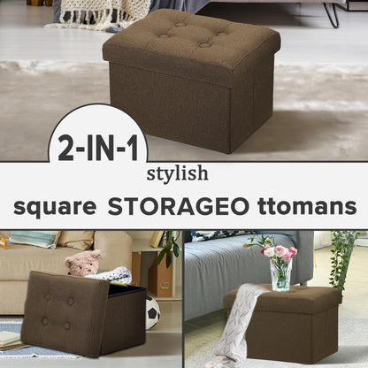 LINMAGCO Ottoman Storage Ottoman with Storage Small Foot Rest Stool Under Desk Stool Short Folding