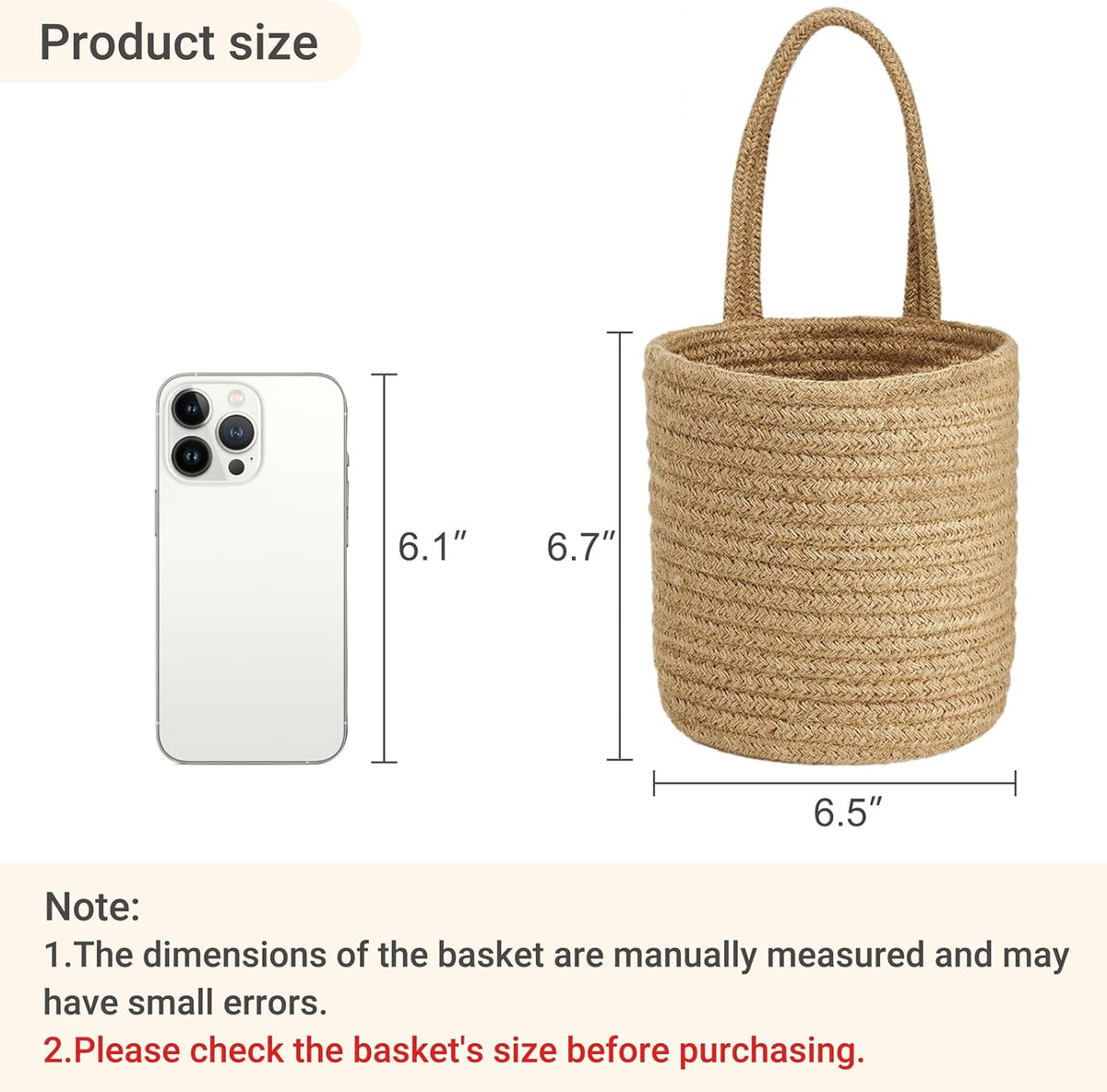 Dahey 2 Pack Wall Hanging Rope Basket with Artificial Eucalyptus Farmhouse Decor, Jute Woven
